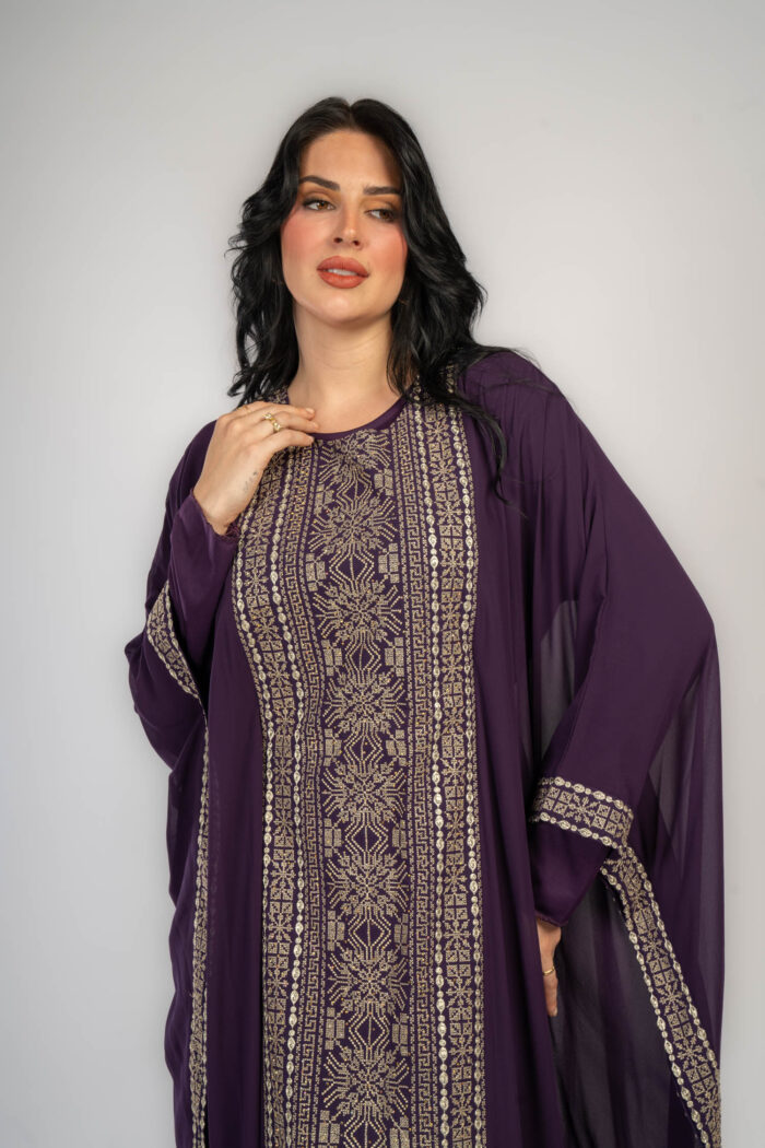 عباية استقبال فراشة تطريز كم وصدر - Image 1