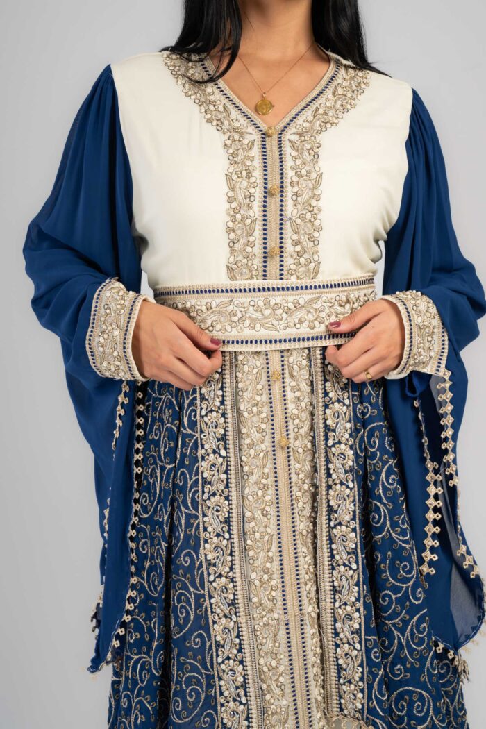 عباية شيفون لونيين بتطريز السيرما - Image 4