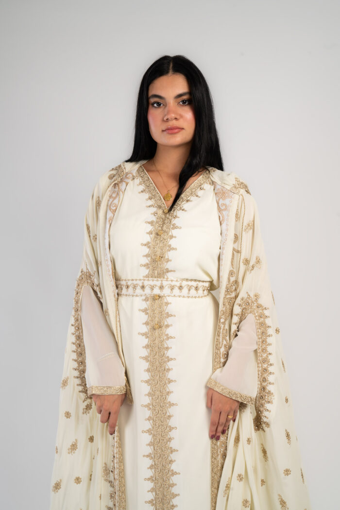 Fully embroidered Moroccan kaftan - Image 1