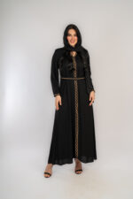 عباية خروج اسود تطريز دهبي - Image 6