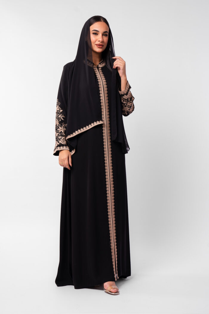 عباية خروج بتطريز على الأكمام - Image 2
