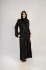 عباية خليجي خروج بتطريز اسود - Image 6