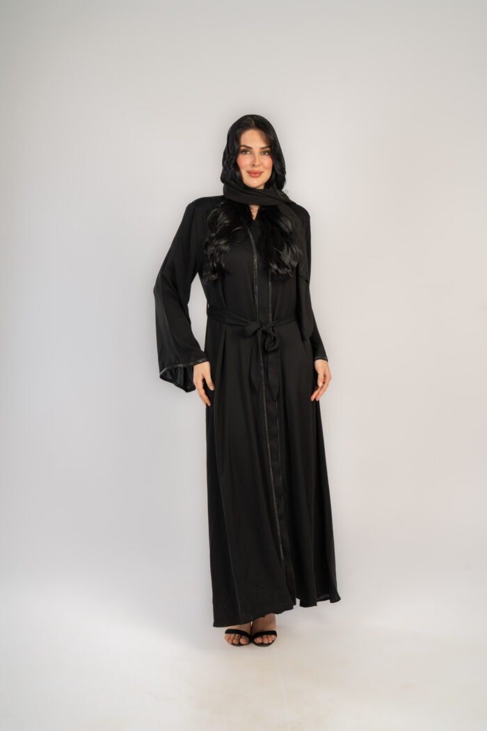 عباية خليجي خروج بتطريز اسود - Image 6