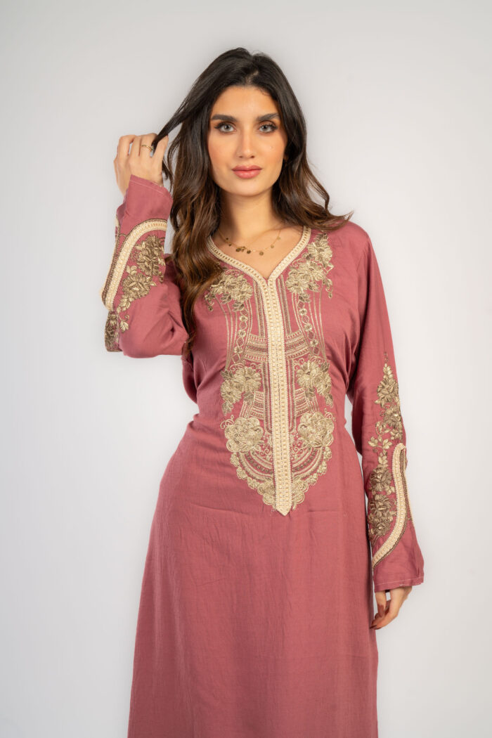 عباية قطن مطرزة - Image 3