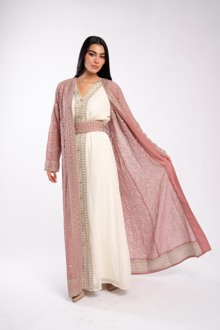 قفطان مغربي بتطريز سيرما فاخر - Image 11