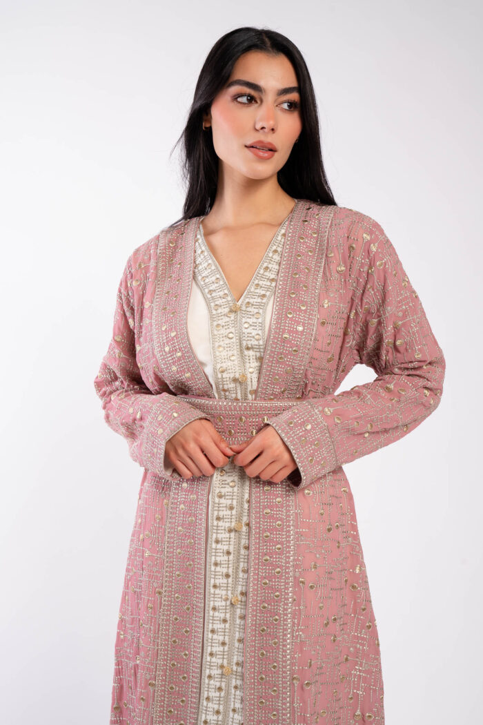 قفطان مغربي بتطريز سيرما فاخر - Image 6