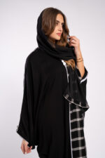عباية اسود خروج مع طباعة - Image 20
