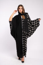عباية اسود خروج مع طباعة - Image 15