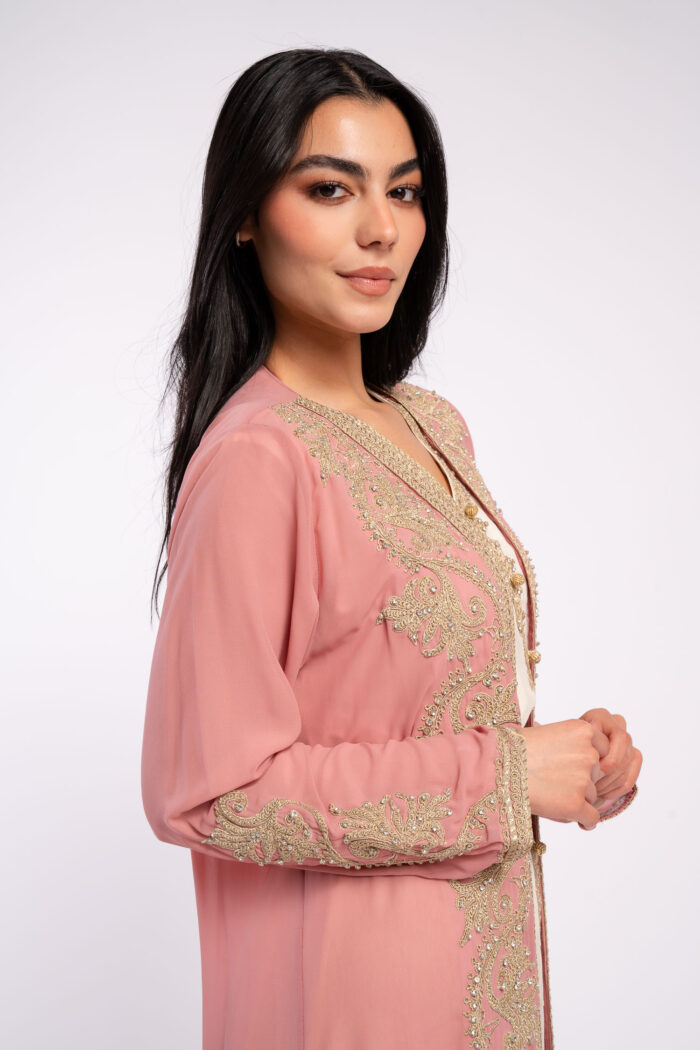 Moroccan kaftan with aghbani embroidery - Image 11