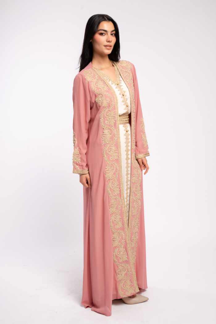 Moroccan kaftan with aghbani embroidery - Image 6