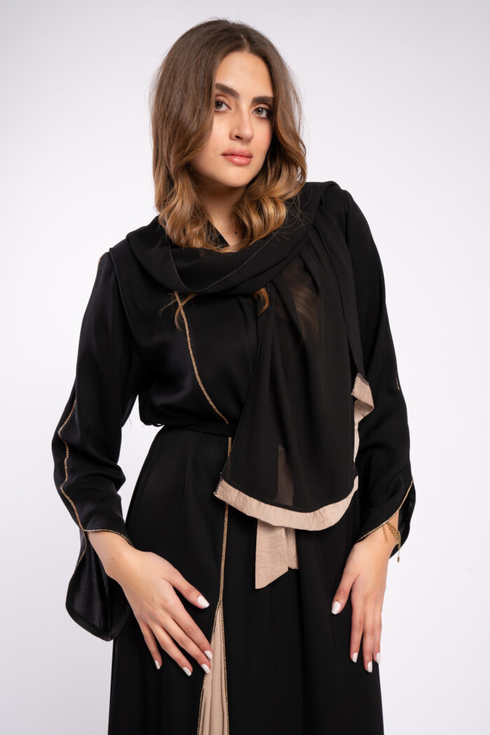 عباية اسود خروج لونين - Image 5
