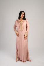 Moroccan cotton kaftan with hood