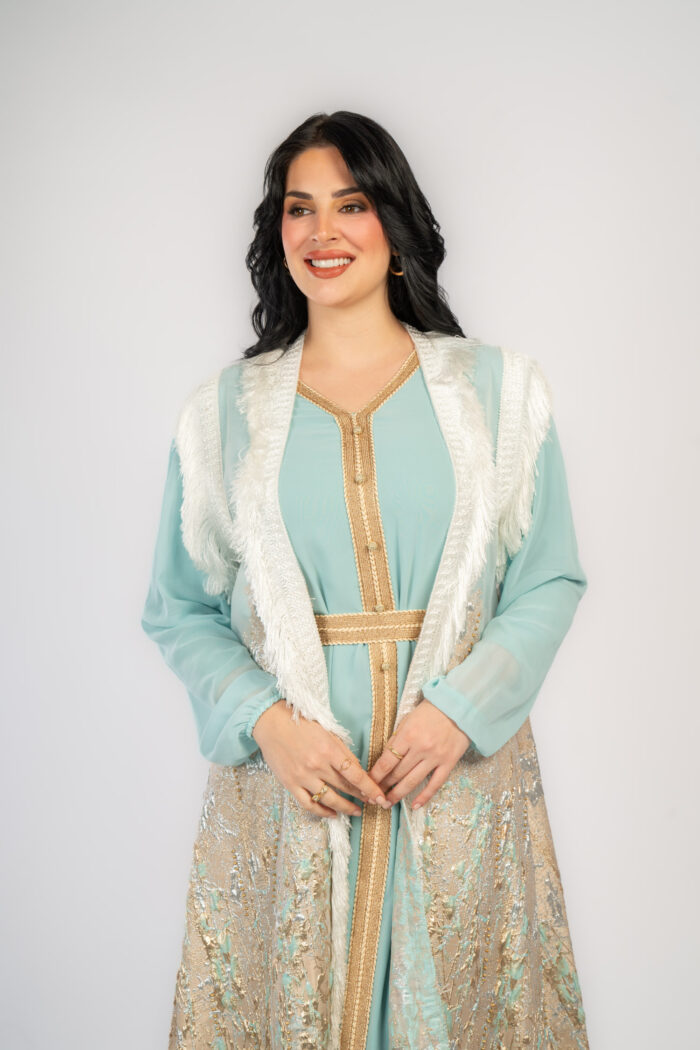 سوارية قطعتين خليجي بقماش البروكار - Image 1