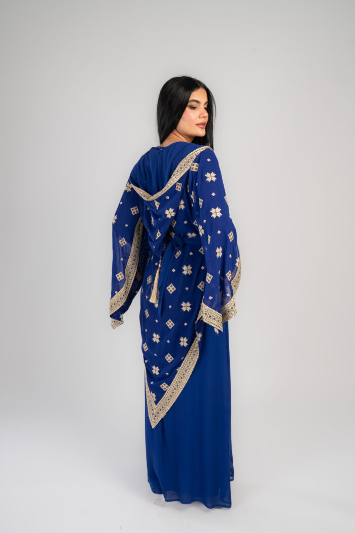 قفطان مغربي قطعتين شال تطريز كامل - Image 4