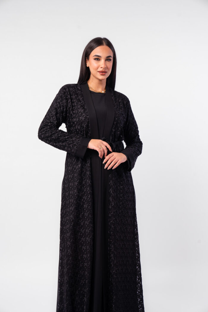 عباية خروج مطرزة قطعتين - Image 1